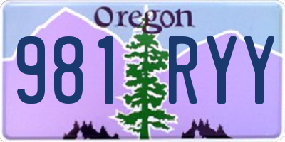 OR license plate 981RYY