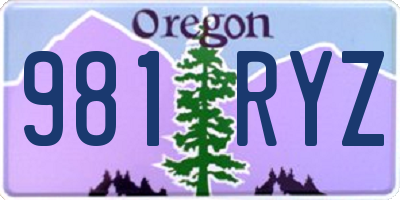 OR license plate 981RYZ