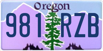 OR license plate 981RZB