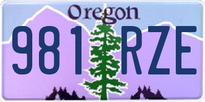 OR license plate 981RZE