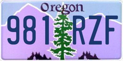 OR license plate 981RZF