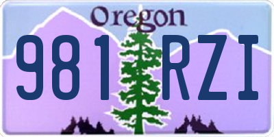 OR license plate 981RZI