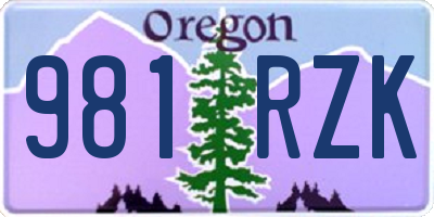 OR license plate 981RZK