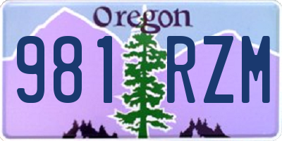 OR license plate 981RZM