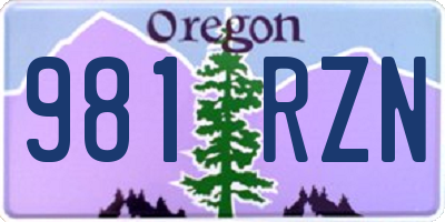 OR license plate 981RZN