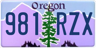 OR license plate 981RZX