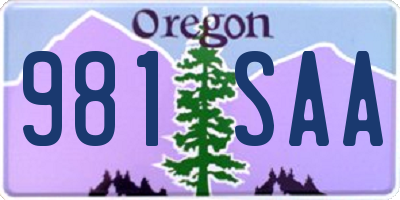 OR license plate 981SAA