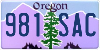 OR license plate 981SAC