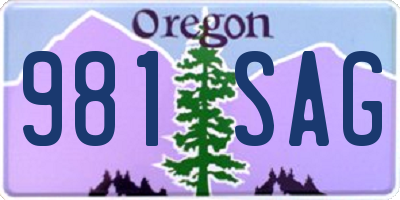 OR license plate 981SAG