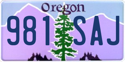 OR license plate 981SAJ