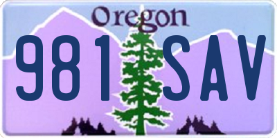 OR license plate 981SAV