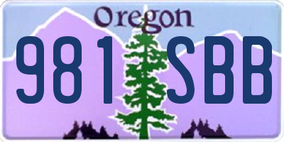 OR license plate 981SBB
