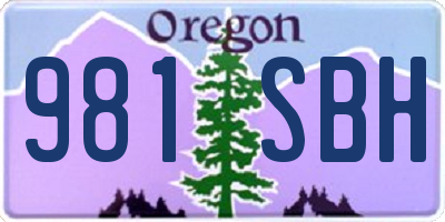 OR license plate 981SBH