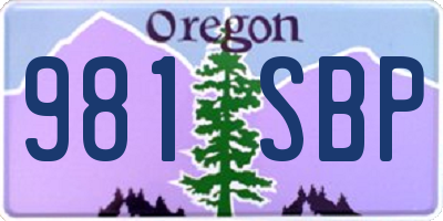 OR license plate 981SBP