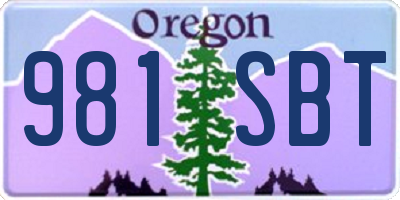 OR license plate 981SBT