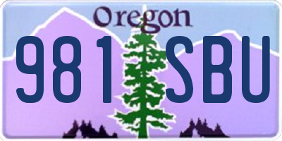 OR license plate 981SBU