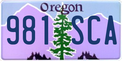 OR license plate 981SCA