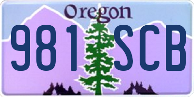 OR license plate 981SCB