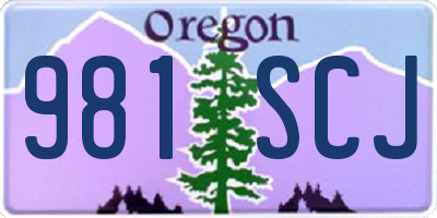 OR license plate 981SCJ