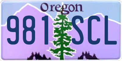 OR license plate 981SCL