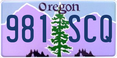 OR license plate 981SCQ