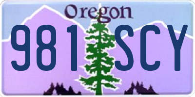 OR license plate 981SCY
