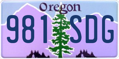 OR license plate 981SDG