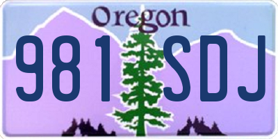 OR license plate 981SDJ