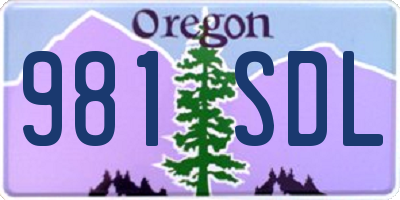 OR license plate 981SDL