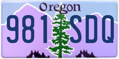 OR license plate 981SDQ