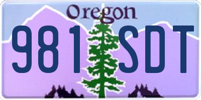 OR license plate 981SDT