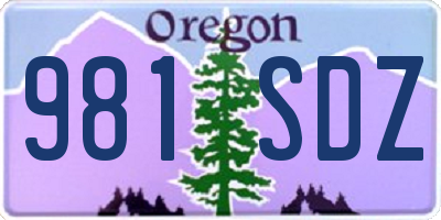 OR license plate 981SDZ