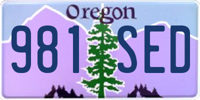 OR license plate 981SED