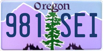 OR license plate 981SEI
