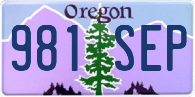 OR license plate 981SEP