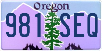 OR license plate 981SEQ