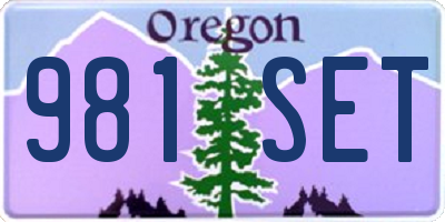 OR license plate 981SET