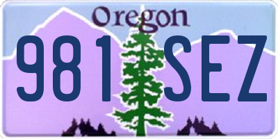 OR license plate 981SEZ