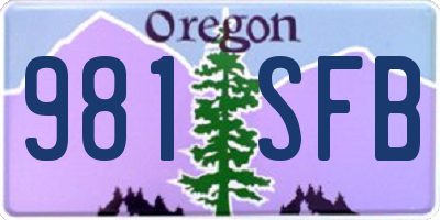 OR license plate 981SFB