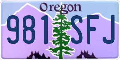 OR license plate 981SFJ