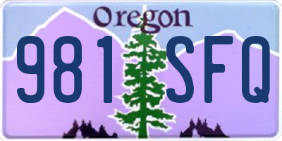OR license plate 981SFQ