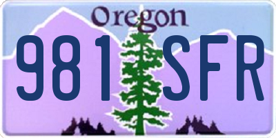 OR license plate 981SFR