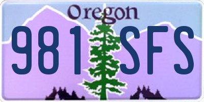 OR license plate 981SFS