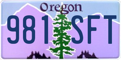 OR license plate 981SFT