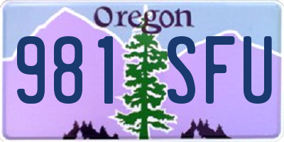 OR license plate 981SFU