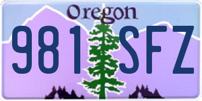 OR license plate 981SFZ