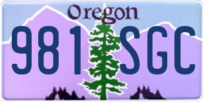 OR license plate 981SGC