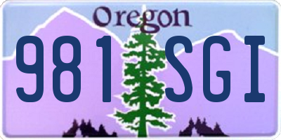 OR license plate 981SGI