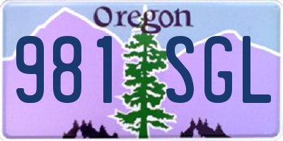 OR license plate 981SGL