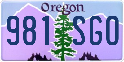 OR license plate 981SGO